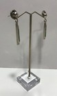 Vintage 925 Sterling Silver Turquoise   Opal Bar Pierced Dangle Earrings