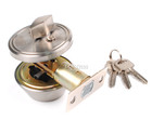 Single Cylinder Deadbolt Dead Bolt Door Lock For 30-50mm Doors With Keys Silver