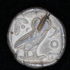 C  440-404 Bc Ancient Greek Attica  Athens Ar Silver Owl Tetradrachm     Test Cut