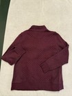 L l bean Women s Quilted 1 4 Zip Mock Neck Sweatshirt Burgundy L Logo