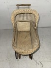 Wicker   Metal Baby Pram Vintage Antique Style Doll Carriage Buggy 12 5x22   x29   h