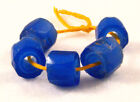5 Old Bohemian Russian Blue Faceted Glass Trade Beads 10 5 To 11 5 Mm Diameter