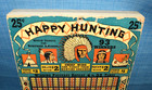 Vintage Punch Board Trade Stimulator Happy Hunting Indian Slot Machine Gambling
