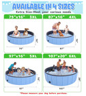 Giant Dog Pool 107 x 20   Hyperzoo Foldable Dog Swimming Pool  Hard Plastic Pvc