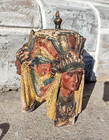Vintage 3 Native American Indian Chiefs Chalkware Tobacco Jar Humidor