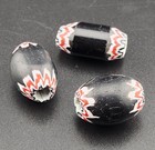 Antique Old African Chevron Trade Bead Lot Of 3 Pcs