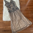 Handmade Beaded Lace Gown Sleeveless Mother Of The Bride Cocktail Party Size L