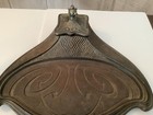 Antique Victorian Art Nouveau Metal Inkwell Ornate Design W Glass Insert