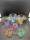 Set Of 6 Joyjolt Colored Stemless Martini Glasses 7oz Euc