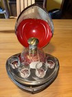 Vintage Medieval Knights Helmet Decanter Shot Glass Bar Complete Set