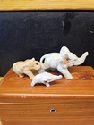 Vintage Lusterware  Japan trio Of Miniature Elephants