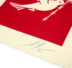 2022 Shepard Fairey  obey  Barb Wire Dove  red     Letterpress   250 Signed