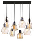 8-light Vintage Glass Chandelier Pendant Lamp Led Ceiling Fixture Light 