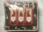 New Vintage Christmas Santa Throw Coverlet Quilt Blanket 58   x48    Red   Green