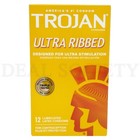 Trojan Ultra Ribbed Premium Lubricated Condoms 12 Count Each Lot Of 3