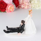 Wedding Cake Topper Romantic Funny Bride Groom Figurine Dress Cake Party Decor