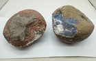 13 Pound Group Of Two Uncut Rough Brazilian Agate Geodes Or Nodules 6  Each