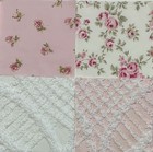 24  Vintage Chenille 6  Squares  Paired With Rachel Ashwell Shabby Chic Fabrics