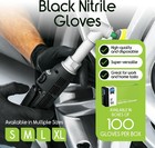 Xl Black Nitrile Disposable Gloves 4 5mil - Food Safe  Medical  Cleaning  Safety