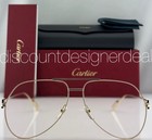 Cartier Ct0116o Aviator Eyeglasses 003 Gold Metal Frame Clear Demo Lens 60mm New