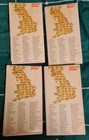 Bartholomew Half Inch Cloth Maps X4 1970s Welsh Sw Wye Valley  Pembroke Cardigan