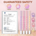 4-pack Silicone Pacifier Clip With Adapter Ring Fits Mam Dummy  Soft Flexible Bi