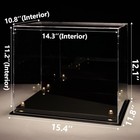 Putros Football Helmet Display Case Full Size With Mirror L-black  Black Base 