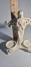 Vintage Cast Iron Praying Angel Double Votive Candle Holder Ornate Candelabra
