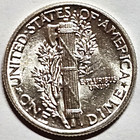 1942 Brilliant Uncirculated Silver Mercury Dime Free Shipping