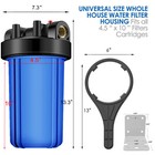 10 Inch Big Blue Whole House Water Filter Housing 10  X 4 5  For Home Ro System