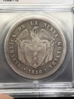 Sasa 1858 Colombia Silver Peso Icg Graded Vf30