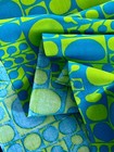 Verner Panton Plays Geometric Tennis Mid Century Barkcloth Era  Vintage Fabric