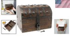 Wooden Treasure Chest With Lock Large Decorative Pirate Storage Box