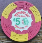 Rare Humboldt Casino  5 Poker Chip Winnemucca Nevada 1961 Wow Nice