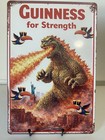 Guinness Beer Metal Sign - Guinness For Strength Retro Vintage Irish Godzilla