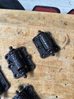 2 Old Screen Door Hinges Stover Vintage Victorian Spring Closing Clean Cast Iron