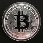 Physical Bitcoin Coin Plated Silver Color Collection Collectible Commemorative