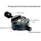 360 Panoramic Photography Tripod Head Mount Quick Release Plate  For Dslr Camera