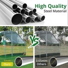 9 5x6 5x6 Ft Metal Chicken Coop Walk-in Poultry Cage House With Waterproof Cover