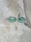 Tupperware Large Hourglass Salt And Pepper Shaker Set In Sage Green Brand New