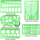 11pcs Geometric Drawings Templates  Drafting Stencils Measuring Tools 