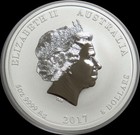 2017 P Silver Australia 5 Oz Coin  8 Lunar Year Of The Rooster In Capsule