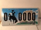 Wyoming Sample State License Plate Horse With Rider 00000