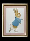 2pc Set Vintage Peter Rabbit Wood Framed Prints Pictures Nursery 19 5x15 5
