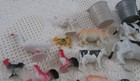 Lot Of 40  Vtg Mostly Plastic Farm Animals Toys Pig Turkey Calf Horse Cowboys
