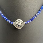 Lapis Necklace W  Sterling Silver Pendant   Lobster Clasp 18in Handmade    