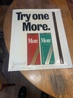 Vintage More Tobacciana  tin Embossed-raised Sign 1977 Cigerette Store Sign
