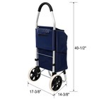 2 In 1 Trolley Dolly Foldable Shopping Cart With Wheels And Removable Bag