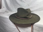Boy Scouts Olive Green Campaign Hat Large 100  Wool Chin Strap Made In Usa