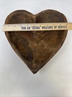 Vintage Hand Carved 10  Wood Heart Dough Bowl Rustic Primitive Folk Art Catchall